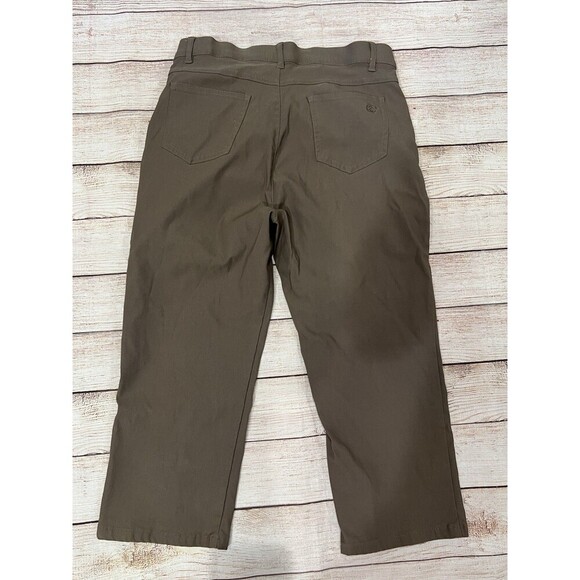 Simon Chang Denim Brown Stretch Business Office Crop Pants size 10 - Picture 4 of 8